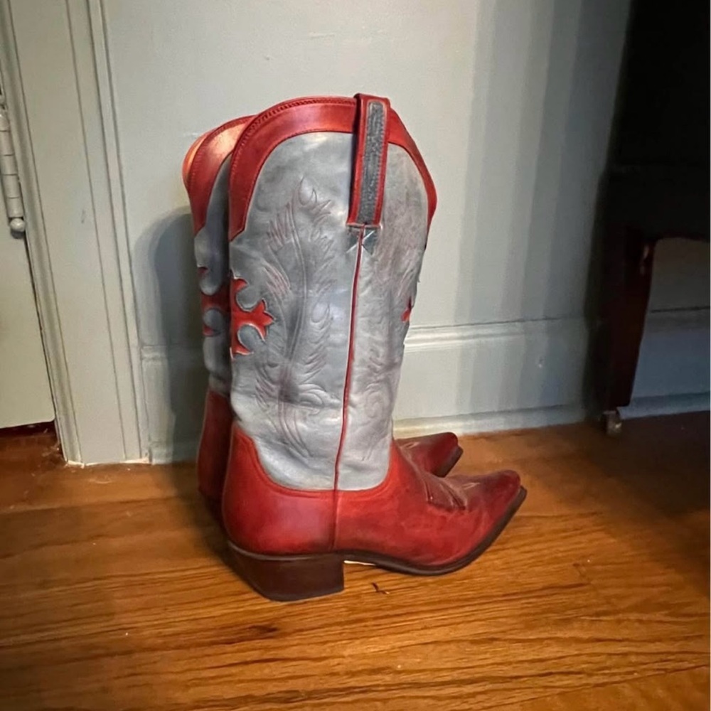 Red and Blue Western Cowboy Boots
